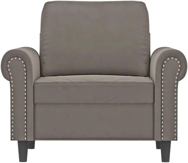 Alt view image 14 of 18 - vidaXL Sofa Chair Light Gray 23.6" Velvet