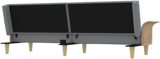 Alt view image 6 of 7 - vidaXL Sofa Bed with Armrests Light Gray Fabric Couch Recliner Folding Daybed
