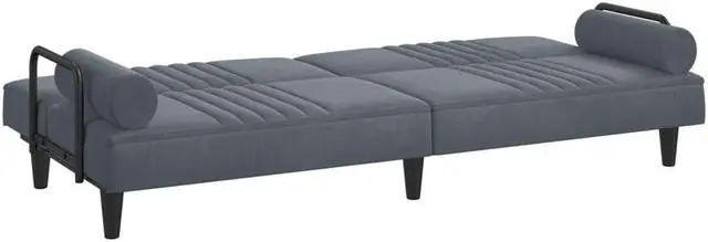 Alt view image 7 of 7 - vidaXL Sofa Bed with Armrests Dark Gray Velvet Couch Recliner Folding Daybed