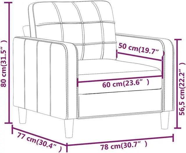 Alt view image 4 of 7 - vidaXL Sofa Upholstered Accent Single Sofa Chair with Pillow Black Faux Leather