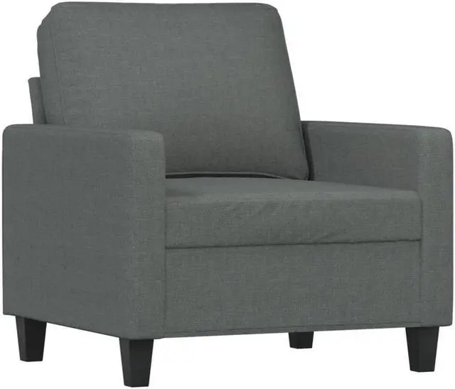 Alt view image 2 of 7 - vidaXL Sofa Chair Upholstered Accent Armchair Sofa Comfort Dark Gray Fabric