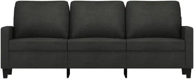 Alt view image 3 of 7 - vidaXL Sofa Accent Upholstered 3-Seater Couch Sofa for Living Room Black Fabric