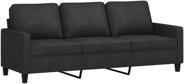 Alt view image 2 of 7 - vidaXL Sofa Accent Upholstered 3-Seater Couch Sofa for Living Room Black Fabric