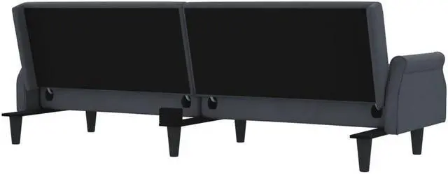 Alt view image 6 of 7 - vidaXL Sleeper Sofa with Armrests Dark Gray Velvet Couch Sofa Recliner Loveseat