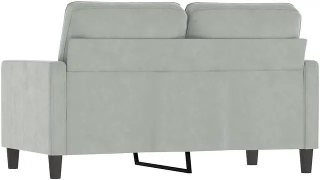 Alt view image 5 of 7 - vidaXL Sofa Loveseat Couch Sofa Settee with Throw Pillows Light Gray Velvet