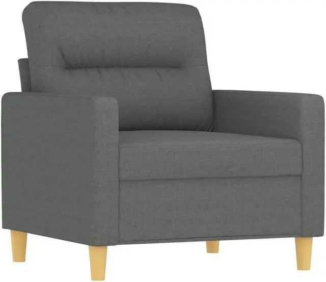 Alt view image 2 of 7 - vidaXL Sofa Chair Accent Upholstered Single Sofa Armchair Dark Gray Fabric