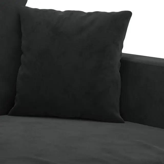 Alt view image 6 of 7 - vidaXL Sofa Accent Upholstered 3-Seater Couch Sofa for Living Room Black Velvet