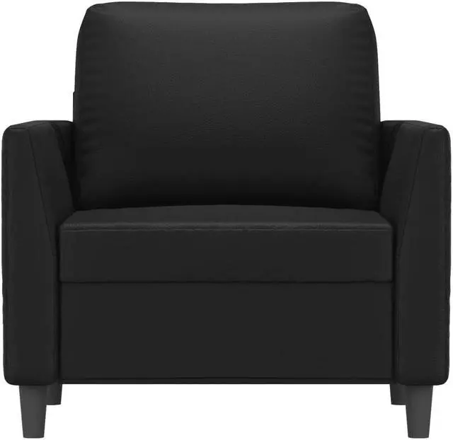 Alt view image 3 of 7 - vidaXL Sofa Chair Accent Upholstered Single Sofa Chair Black Faux Leather