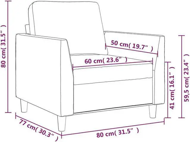 Alt view image 4 of 7 - vidaXL Sofa Chair Accent Upholstered Single Sofa Chair Black Faux Leather