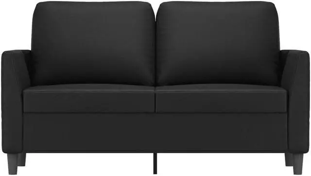 Alt view image 3 of 7 - vidaXL Sofa Accent Loveseat Couch Settee 2 Seater Sofa Black Faux Leather