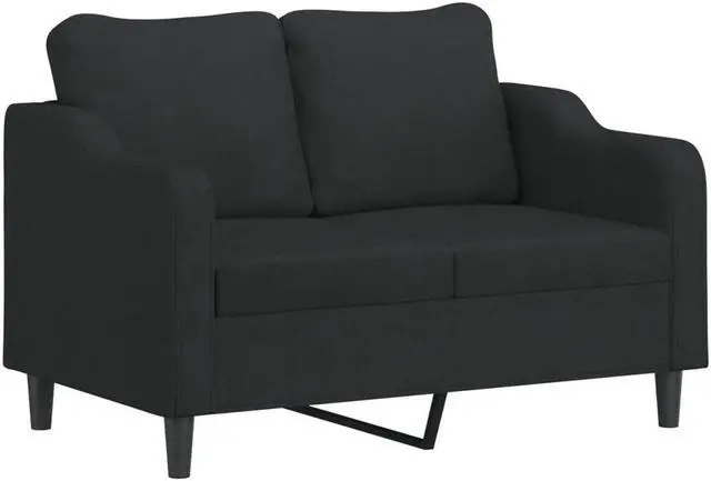 Alt view image 2 of 7 - vidaXL Sofa Accent Loveseat Couch 2 Seater Sofa Living Room Seating Black Fabric