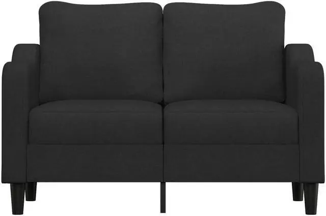 Alt view image 3 of 7 - vidaXL Sofa Accent Loveseat Couch 2 Seater Sofa Living Room Seating Black Fabric