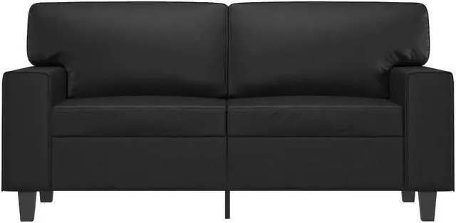 Alt view image 3 of 7 - vidaXL Sofa Accent Loveseat Couch Settee 2 Seater Sofa Black Faux Leather