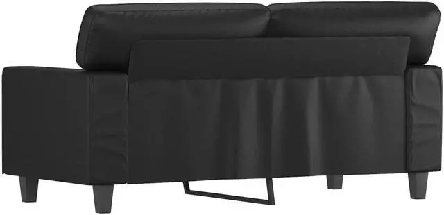Alt view image 5 of 7 - vidaXL Sofa Accent Loveseat Couch Settee 2 Seater Sofa Black Faux Leather