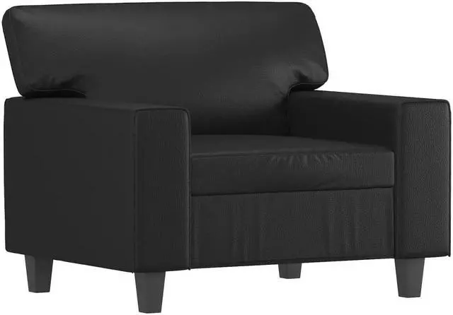 Alt view image 2 of 7 - vidaXL Sofa Chair Accent Upholstered Single Sofa Chair Black Faux Leather