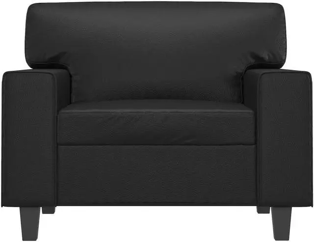 Alt view image 3 of 7 - vidaXL Sofa Chair Accent Upholstered Single Sofa Chair Black Faux Leather