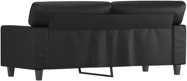 Alt view image 5 of 7 - vidaXL Sofa Accent Loveseat Couch Settee 2 Seater Sofa Black Faux Leather