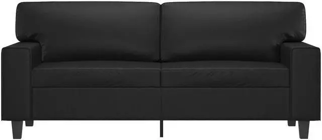 Alt view image 3 of 7 - vidaXL Sofa Accent Loveseat Couch Settee 2 Seater Sofa Black Faux Leather
