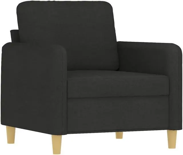 Alt view image 2 of 7 - vidaXL Sofa Chair Upholstered Single Sofa Chair for Living Room Black Fabric