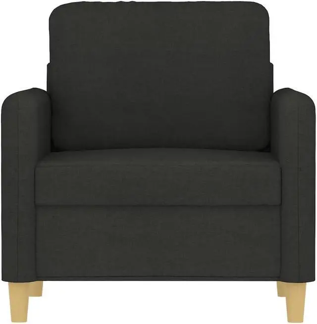 Alt view image 3 of 7 - vidaXL Sofa Chair Upholstered Single Sofa Chair for Living Room Black Fabric
