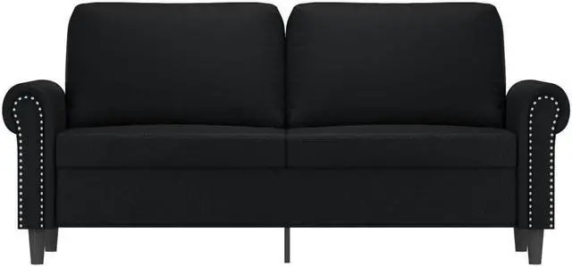 Alt view image 3 of 7 - vidaXL Sofa Accent Loveseat Couch Settee 2 Seater Sofa Black Faux Leather