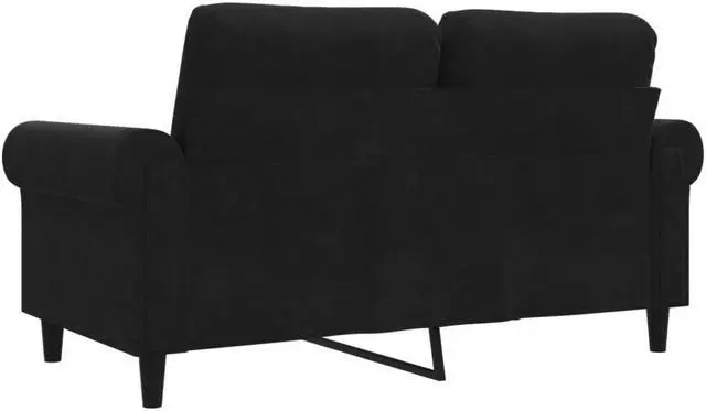 Alt view image 6 of 7 - vidaXL Sofa Accent Loveseat Couch 2 Seater Sofa Living Room Seating Black Velvet