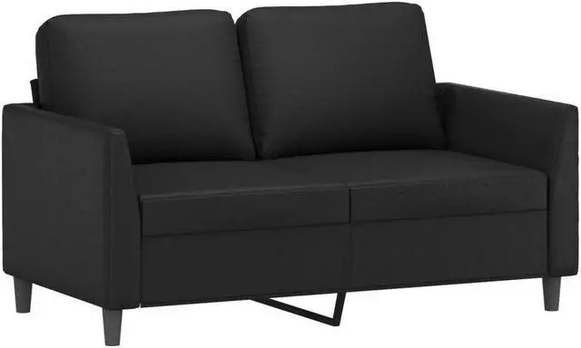 Alt view image 3 of 6 - vidaXL Sofa Set with Cushions Accent Loveseat Couch 3 Piece Black Faux Leather