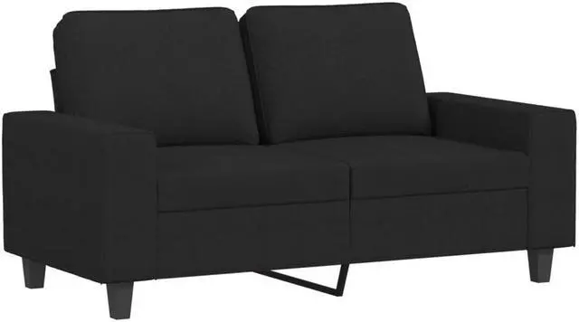 Alt view image 3 of 6 - vidaXL Sofa Set Accent Loveseat Couch Settee Armchair 2 Piece Black Fabric