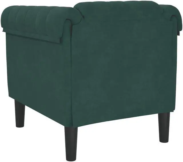 Alt view image 5 of 7 - vidaXL Sofa Chair Accent Upholstered Armchair Living Room Dark Green Velvet