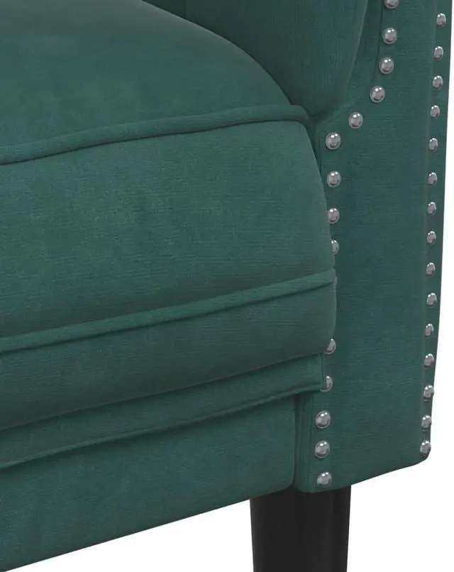 Alt view image 6 of 7 - vidaXL Sofa Chair Accent Upholstered Armchair Living Room Dark Green Velvet