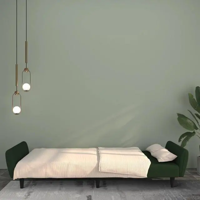 Alt view image 2 of 7 - vidaXL 2-Seater Sofa Bed Accent Upholstered Loveseat Couch Dark Green Velvet