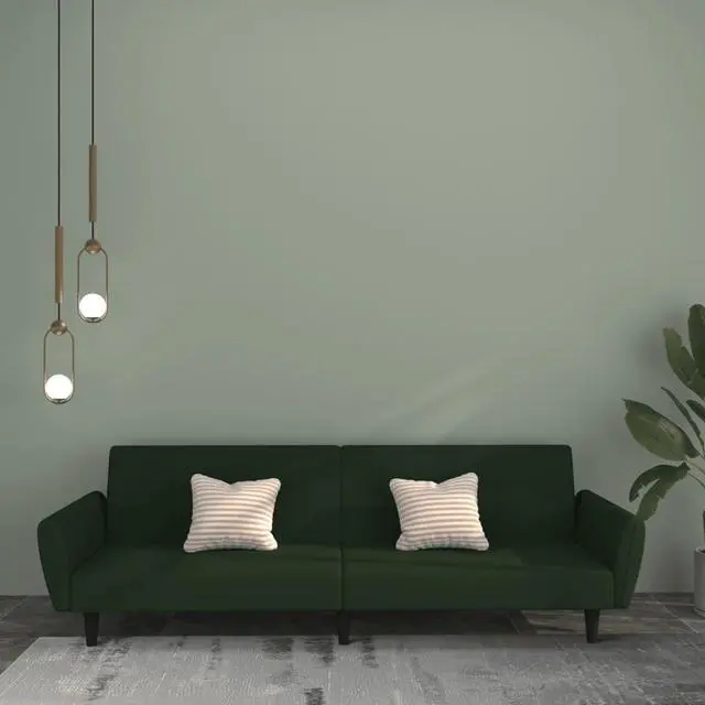 Main image of vidaXL 2-Seater Sofa Bed Accent Upholstered Loveseat Couch Dark Green Velvet