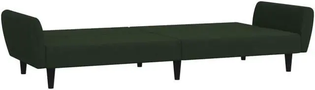 Alt view image 6 of 7 - vidaXL 2-Seater Sofa Bed Accent Upholstered Loveseat Couch Dark Green Velvet