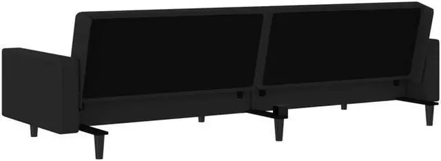 Alt view image 5 of 7 - vidaXL 2-Seater Sofa Bed Accent Upholstered Loveseat Sleeper Couch Black Velvet