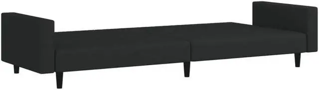 Alt view image 6 of 7 - vidaXL 2-Seater Sofa Bed Accent Upholstered Loveseat Sleeper Couch Black Velvet