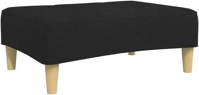 Alt view image 6 of 6 - vidaXL 2-Seater Sofa Bed with Footstool Upholstered Couch Settee Black Fabric