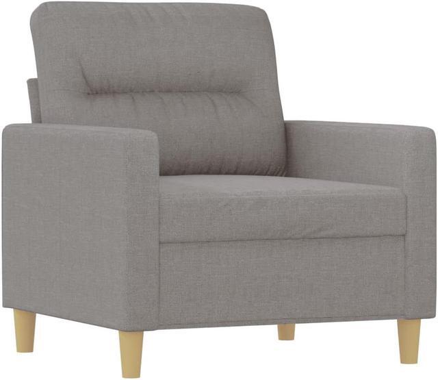 Alt view image 3 of 6 - vidaXL Couch Living Room Single Sofa Chair with Footstool Light Gray Fabric