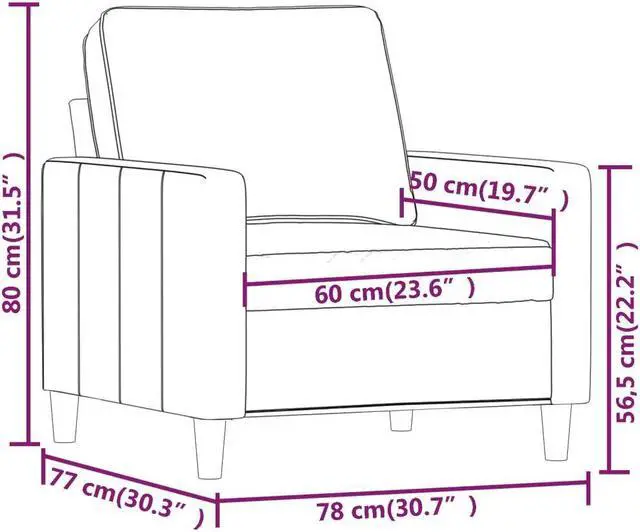 Alt view image 4 of 7 - vidaXL Sofa Chair Upholstered Single Sofa Chair for Living Room Black Velvet