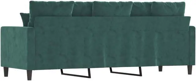 Alt view image 5 of 7 - vidaXL 3-Seater Sofa Accent Upholstered Couch Sofa Armchair Dark Green Velvet