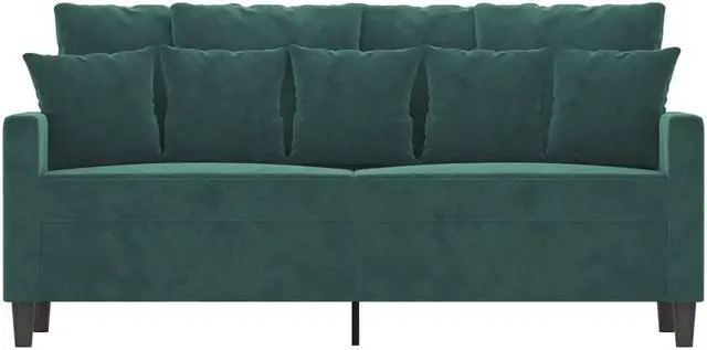 Alt view image 3 of 7 - vidaXL 2-Seater Sofa Accent Loveseat Couch Settee for Office Dark Green Velvet