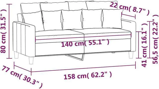 Alt view image 4 of 7 - vidaXL 2-Seater Sofa Accent Loveseat Couch Settee for Office Dark Green Velvet