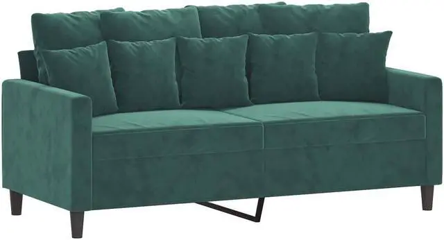 Alt view image 2 of 7 - vidaXL 2-Seater Sofa Accent Loveseat Couch Settee for Office Dark Green Velvet