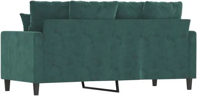 Alt view image 5 of 7 - vidaXL 2-Seater Sofa Accent Loveseat Couch Settee for Office Dark Green Velvet