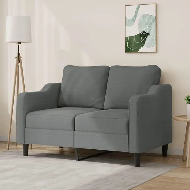 Main image of vidaXL Sofa Accent Loveseat Couch Sofa Living Room Seating Dark Gray Fabric