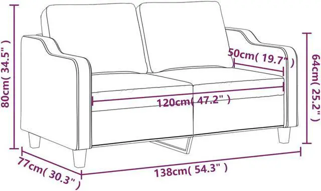 Alt view image 4 of 7 - vidaXL Sofa Accent Loveseat Couch Sofa Living Room Seating Dark Gray Fabric