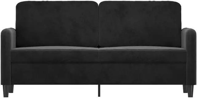Alt view image 3 of 7 - vidaXL Sofa Accent Loveseat Couch 2 Seater Sofa Living Room Seating Black Velvet