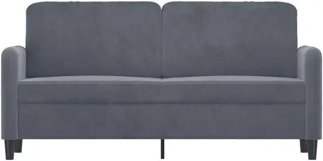 Alt view image 3 of 7 - vidaXL Sofa Accent Loveseat Couch Sofa Living Room Seating Dark Gray Velvet