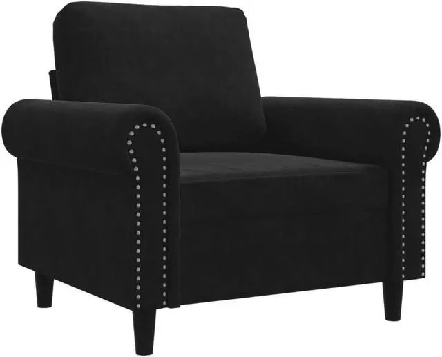 Alt view image 3 of 7 - vidaXL Sofa Chair Upholstered Single Sofa Chair for Living Room Black Velvet