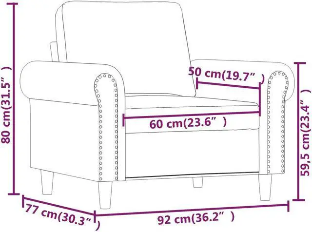 Alt view image 4 of 7 - vidaXL Sofa Chair Upholstered Single Sofa Chair for Living Room Black Velvet