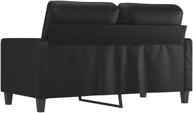 Alt view image 5 of 7 - vidaXL Sofa Accent Loveseat Couch Settee 2 Seater Sofa Black Faux Leather